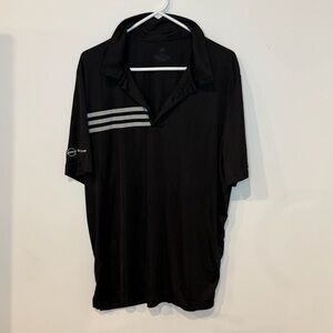 Adidas Black Polo Shirt with Stripes